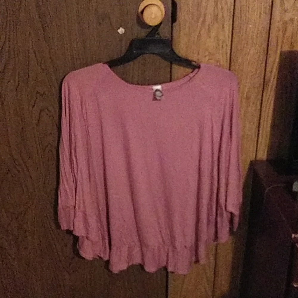 A dark pink blouse